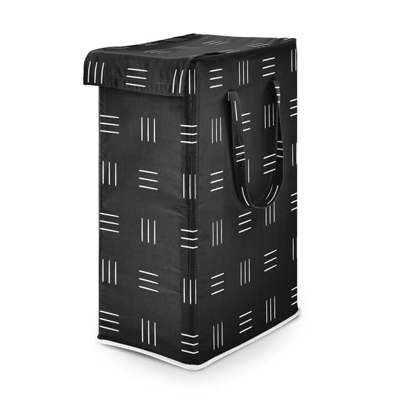 Sweet Jojo Designs Boho Hatch Black and White Boy, Girl, Unisex/Gender Neutral Foldable Laundry Hamper with Handles