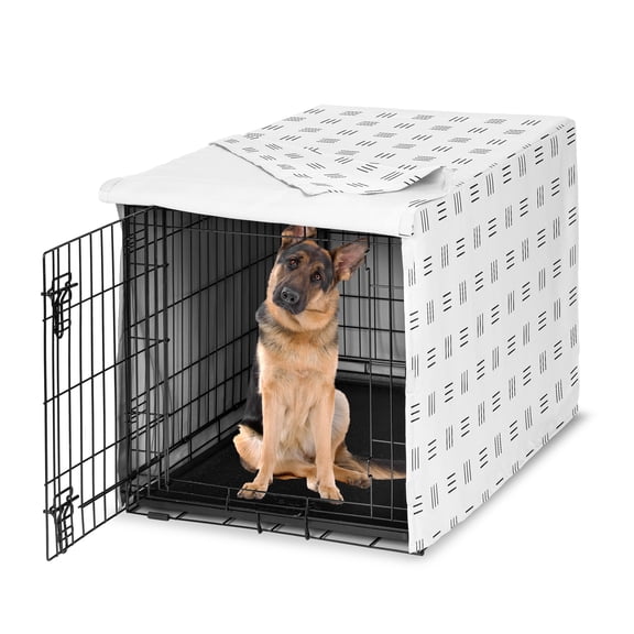 Sweet Jojo Designs Boho Hatch White and Black Dog Crate Kennel Cover 48in.