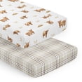 thumbnail image 1 of Sweet Jojo Designs Boho Highland Cow & Plaid Boy, Girl, Unisex/Gender Neutral Fitted Crib Sheets Set 2 Piece, 1 of 6