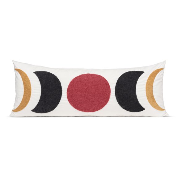 Sweet Jojo Designs Boho Moon Red Black Yellow Body Pillow Cover Case 54x20 (Pillow Not Included)
