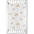 thumbnail image 1 of Sweet Jojo Designs Boho Rainbow Neutral Multicolor Mini Fitted Crib Sheet, 1 of 6