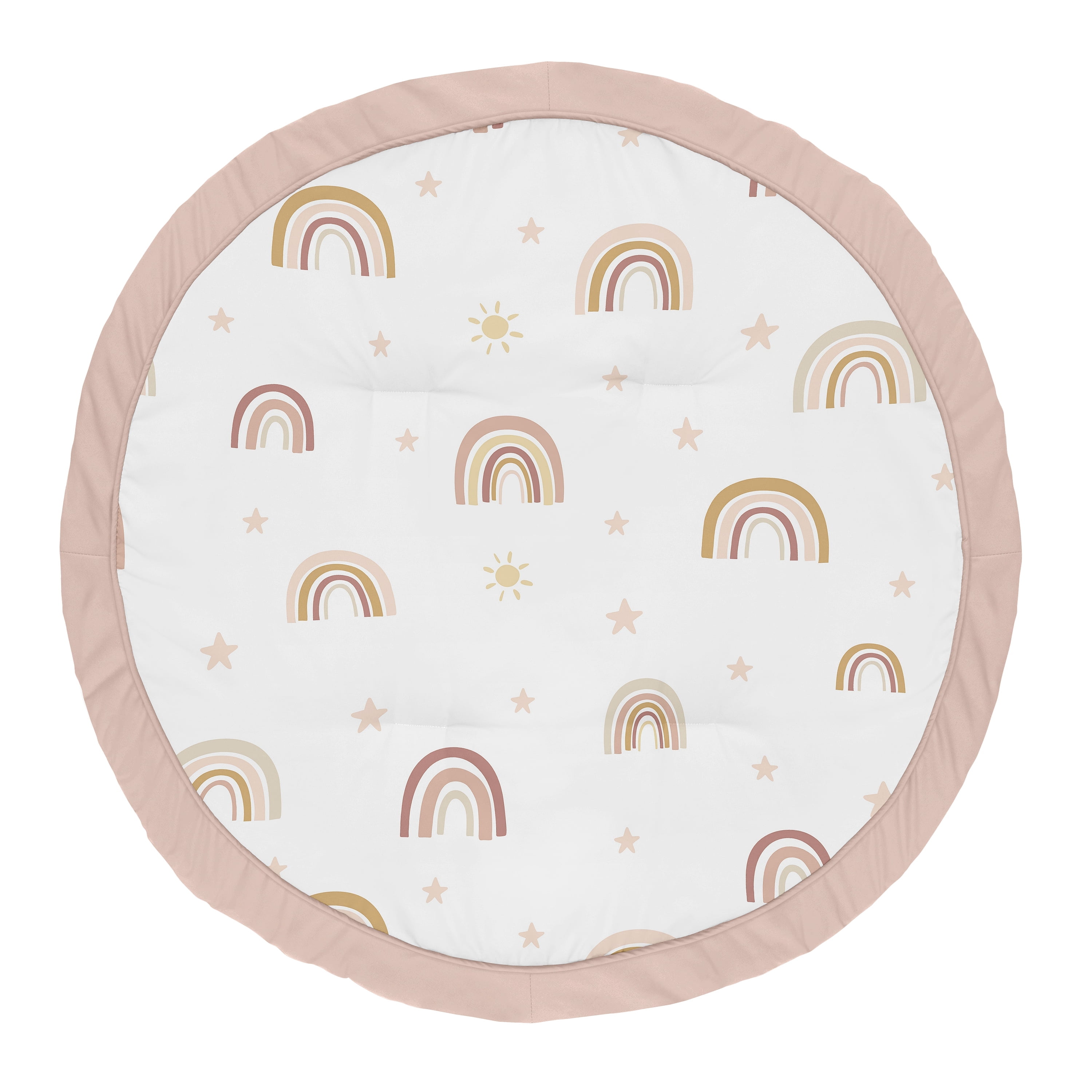 Sweet Jojo Designs Boho Rainbow Pink Gold and Taupe Baby Play Mat
