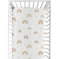 thumbnail image 1 of Sweet Jojo Designs Boho Rainbow Pink White Taupe Mauve Fitted Crib Sheet, 1 of 6