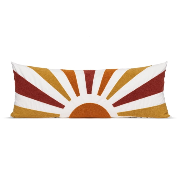 Sweet Jojo Designs Boho Sun Ray Yellow Red Orange Body Pillow Cover Case 54x20 (Pillow Not Included)