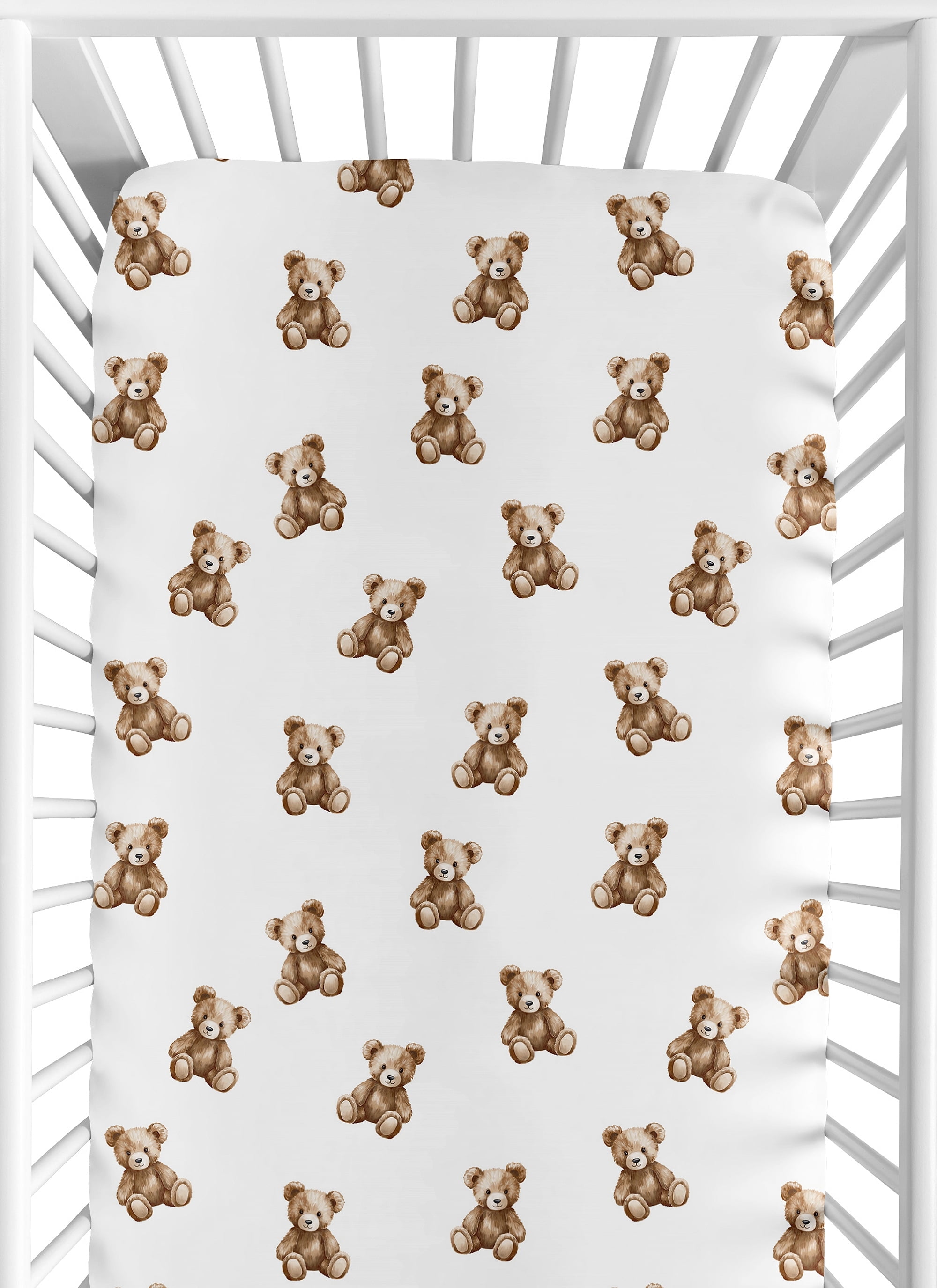 Sweet Jojo Designs Boho Teddy Bear Boy, Girl, Unisex/Gender Neutral Fitted Crib Sheet