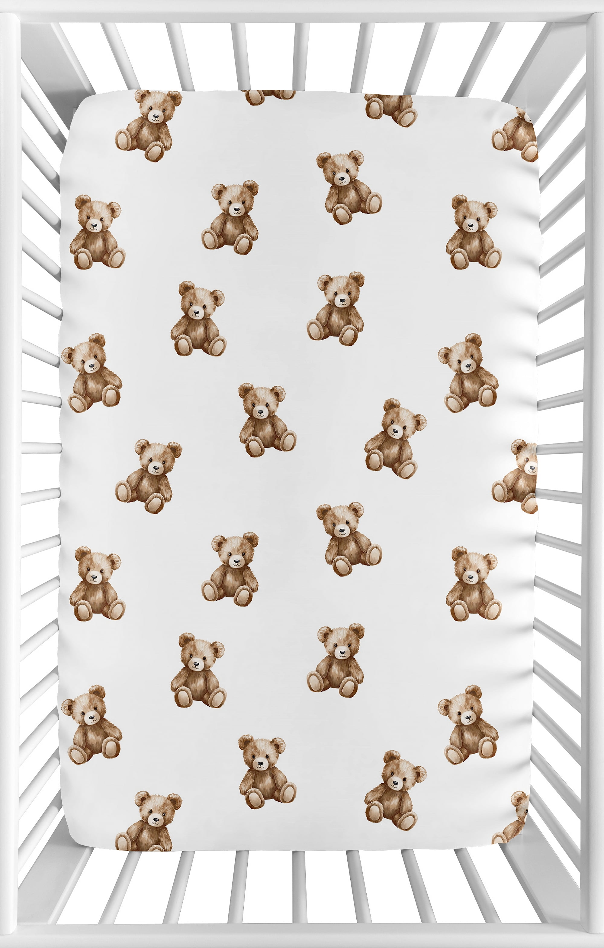 Sweet Jojo Designs Boho Teddy Bear Boy, Girl, Unisex/Gender Neutral Mini Fitted Crib Sheet