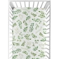 thumbnail image 1 of Sweet Jojo Designs Botanical Green and White Fitted Crib Sheet, 1 of 6