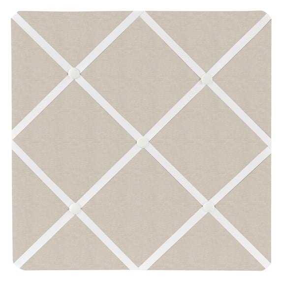 Sweet Jojo Designs Botanical Leaf Linen Taupe and Ivory Photo Memo Board