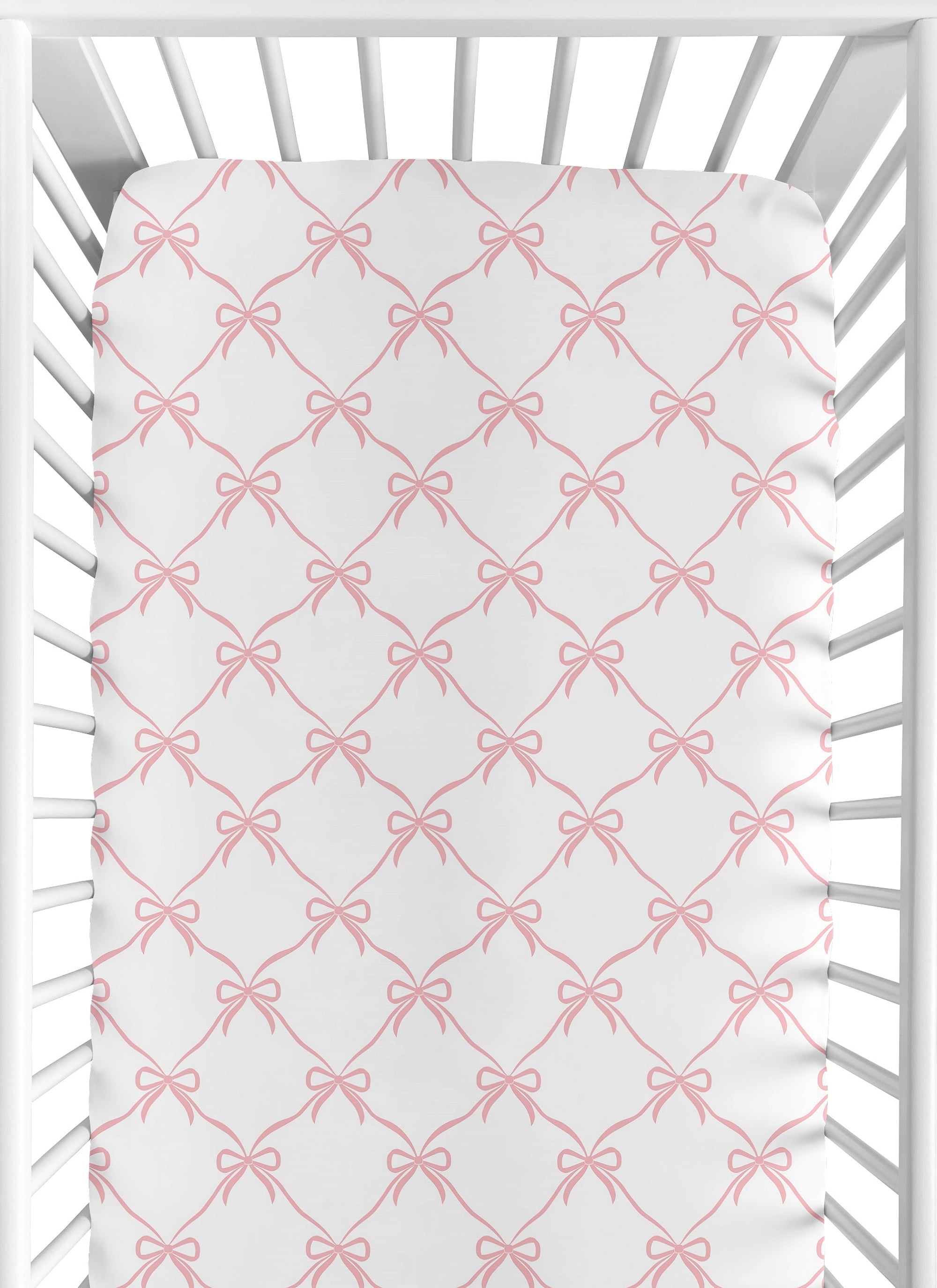 Sweet Jojo Designs Bow for Ballerina and Ballet Bows Collection Girl Fitted Crib Sheet