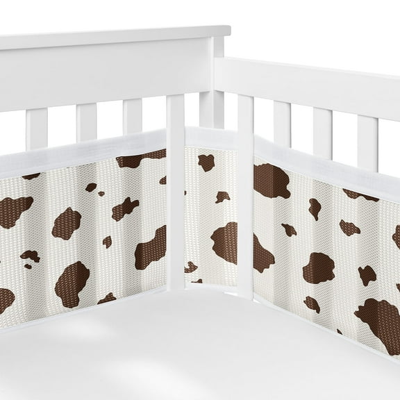 Sweet Jojo Designs + BreathableBaby Wild West Cowboy Off White Brown Breathable Mesh Crib Liner Pad