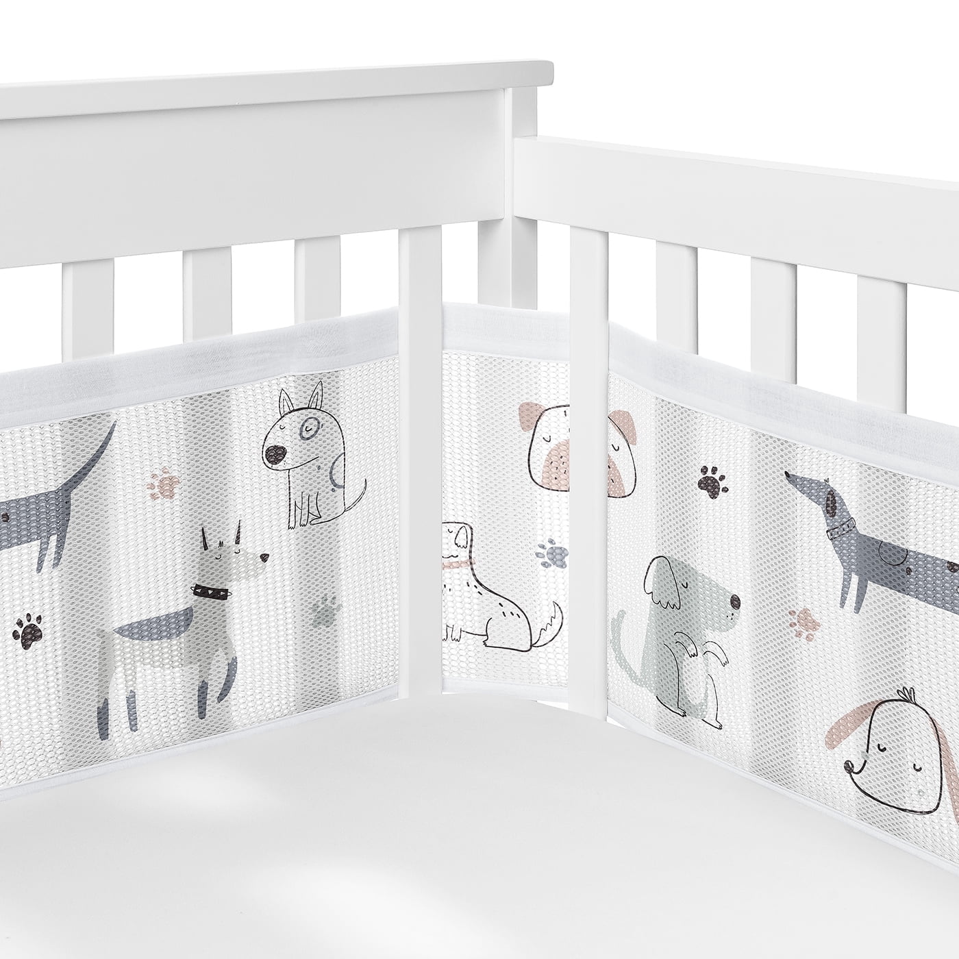 Sweet Jojo Designs + BreathableBaby Cartoon Puppy Boy, Girl, Unisex/Gender Neutral Breathable Mesh Crib Liner