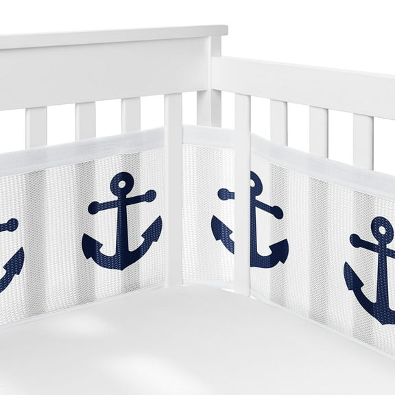 Sweet Jojo Designs + BreathableBaby Sailor Boy, Girl, Unisex/Gender Neutral Breathable Mesh Crib Liner