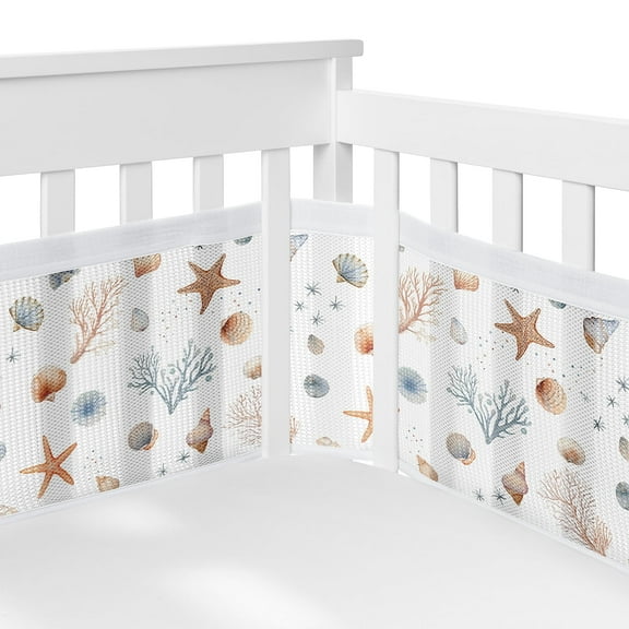 Sweet Jojo Designs + BreathableBaby Seashells Boy, Girl, Unisex/Gender Neutral Breathable Mesh Crib Liner