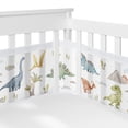 thumbnail image 1 of Sweet Jojo Designs + BreathableBaby Watercolor Dinosaur Dino Multicolor Breathable Mesh Crib Liner Pad, 1 of 6