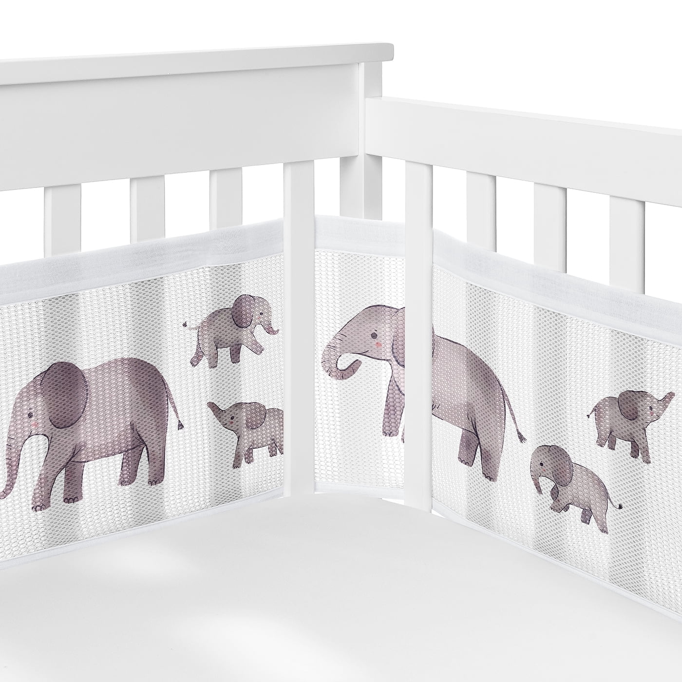 Sweet Jojo Designs + BreathableBaby Watercolor Elephants Boy, Girl, Unisex/Gender Neutral Breathable Mesh Crib Liner