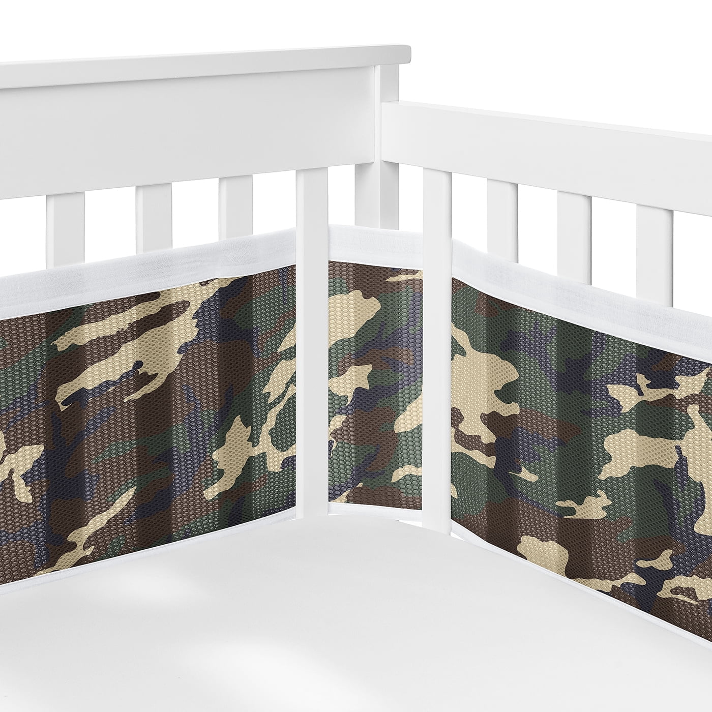 Sweet Jojo Designs + BreathableBaby Woodland Camo Boy Breathable Mesh Crib Liner
