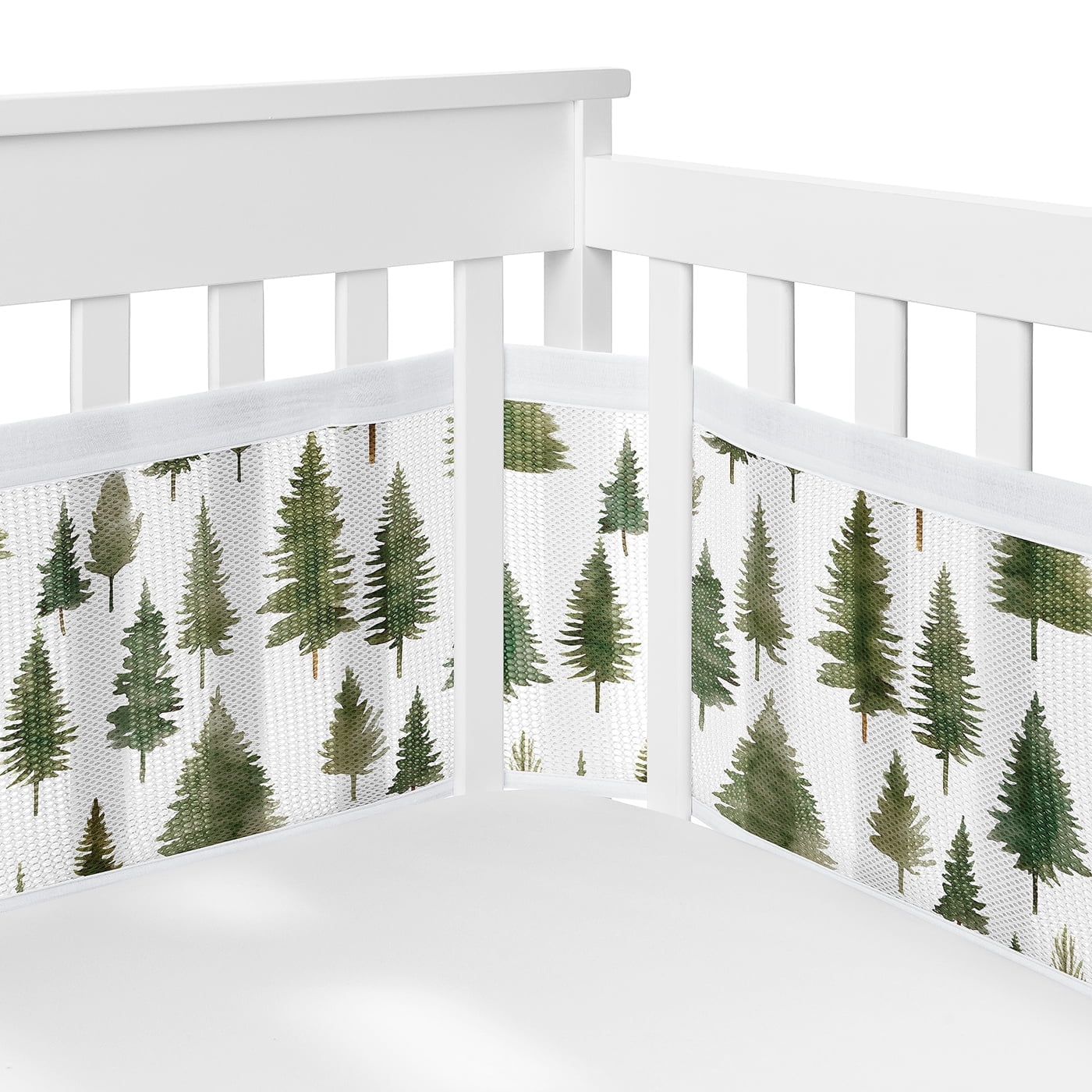 Sweet Jojo Designs + BreathableBaby Woodland Pine Tree Boy, Girl, Unisex/Gender Neutral Breathable Mesh Crib Liner