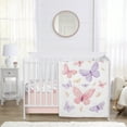 thumbnail image 1 of Sweet Jojo Designs Butterfly Pink and Purple Crib Bedding Set 3 Piece Set, 1 of 6
