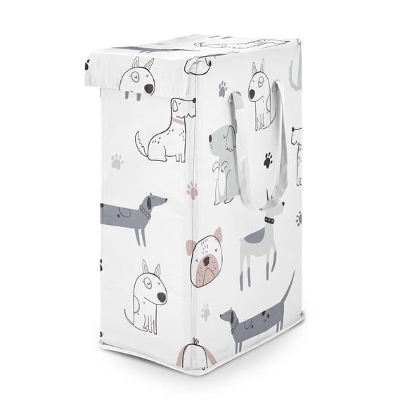 Sweet Jojo Designs Cartoon Puppy Dog Boy, Girl, Unisex/Gender Neutral Foldable Laundry Hamper with Handles