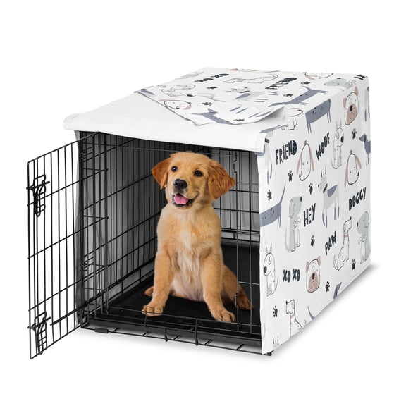 Sweet Jojo Designs Cartoon Puppy Dog Crate Kennel Cover 36in.