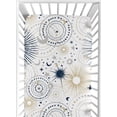 thumbnail image 1 of Sweet Jojo Designs Celestial Navy Blue Gold and White Fitted Crib Sheet, 1 of 6