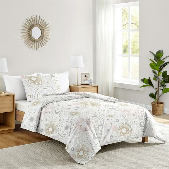 Sweet Jojo Designs Pink and Gold Celestial Twin Comforter Set