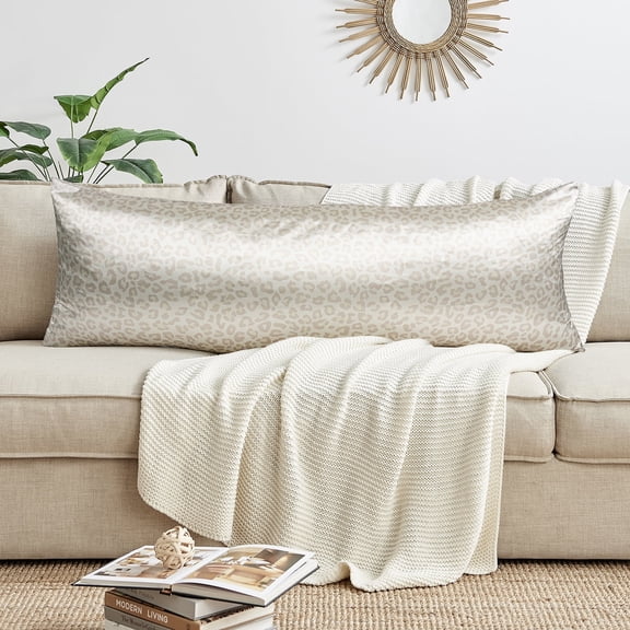 Sweet Jojo Designs Cheetah Ivory Beige Gold Body Pillow Cover Case 54x20 (Pillow Not Included)