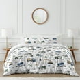 thumbnail image 1 of Sweet Jojo Designs Construction Truck Green Blue and Grey Full/Queen Bed Comforter 3 Piece Bedding Set - 3 Piece, 1 of 6