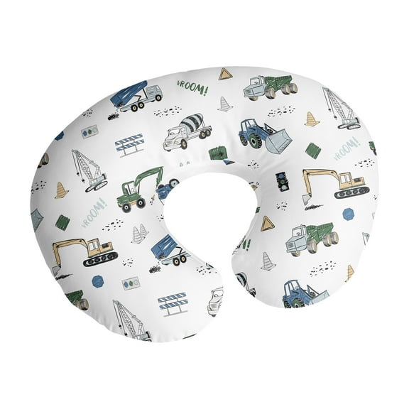 Sweet Jojo Designs Construction Truck Green Blue and White Nursing Pillow Cover Case (Pillow Not Included) (Pillow NOT Included)