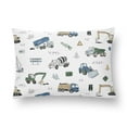 thumbnail image 1 of Sweet Jojo Designs Construction Truck Green Blue and White Toddler Pillow with Pillowcase 13x18 in., 1 of 1