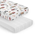 thumbnail image 1 of Sweet Jojo Designs Construction Truck Red Blue Grey Fitted Crib Sheets 2 Piece Set, 1 of 6