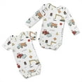 thumbnail image 1 of Sweet Jojo Designs Construction Truck Red Blue and Grey 0-6M Baby Clothes Bodysuits, 1 of 4