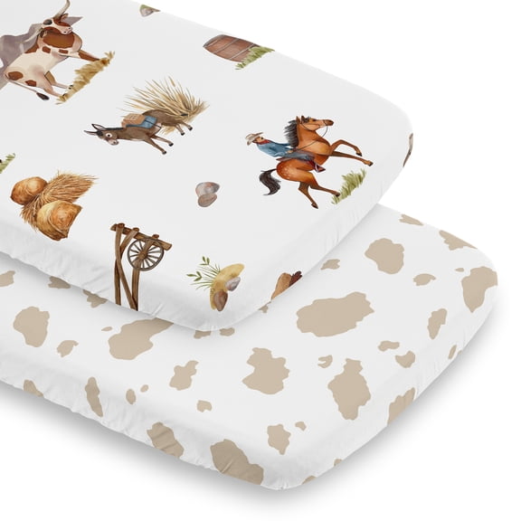 Sweet Jojo Designs Country Western Boy Baby Bassinet Fitted Sheets Set 2 Piece