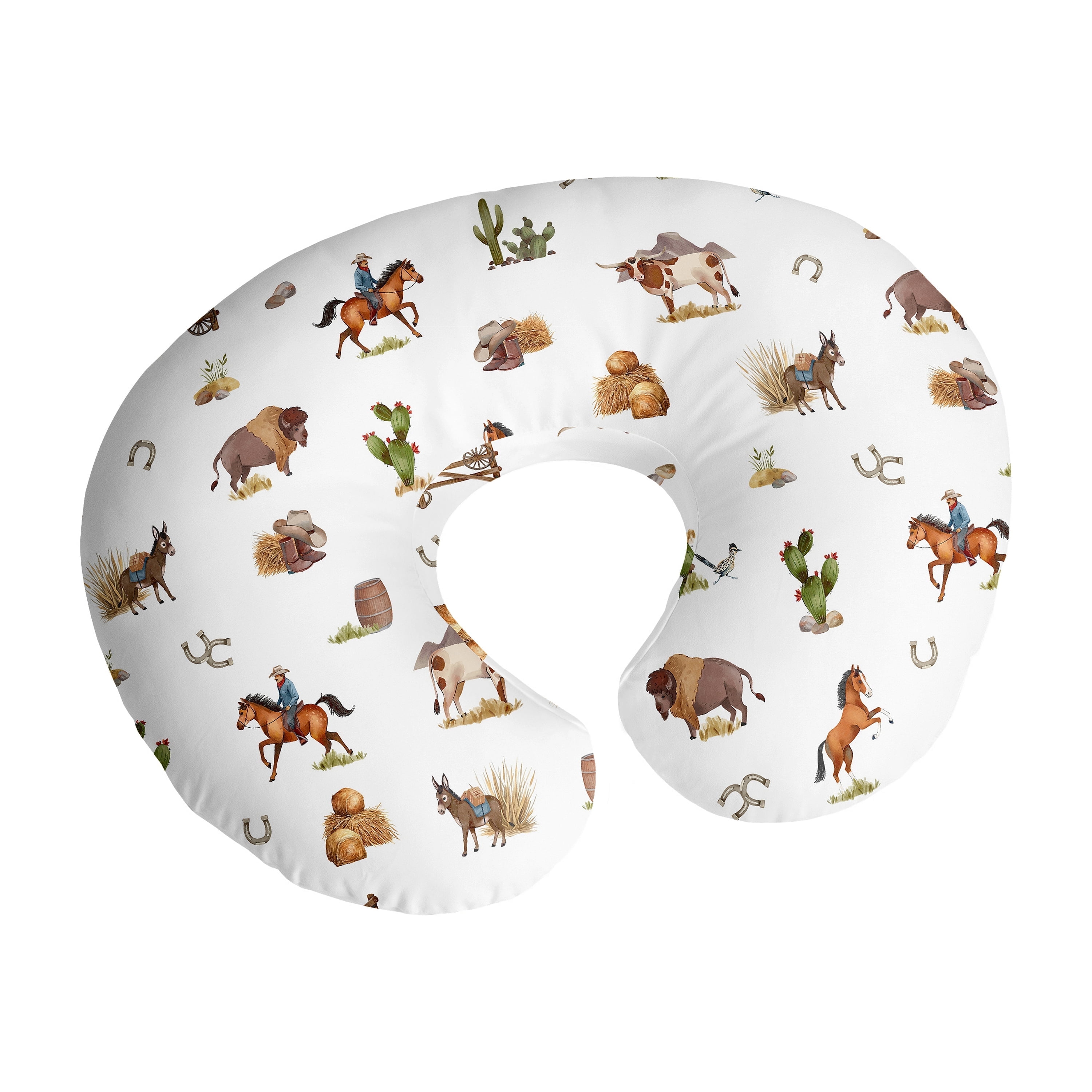 Sweet Jojo Designs Country Western Taupe Brown and Cream Nursing Pillow Cover Case (Pillow Not Included) (Pillow NOT Included)