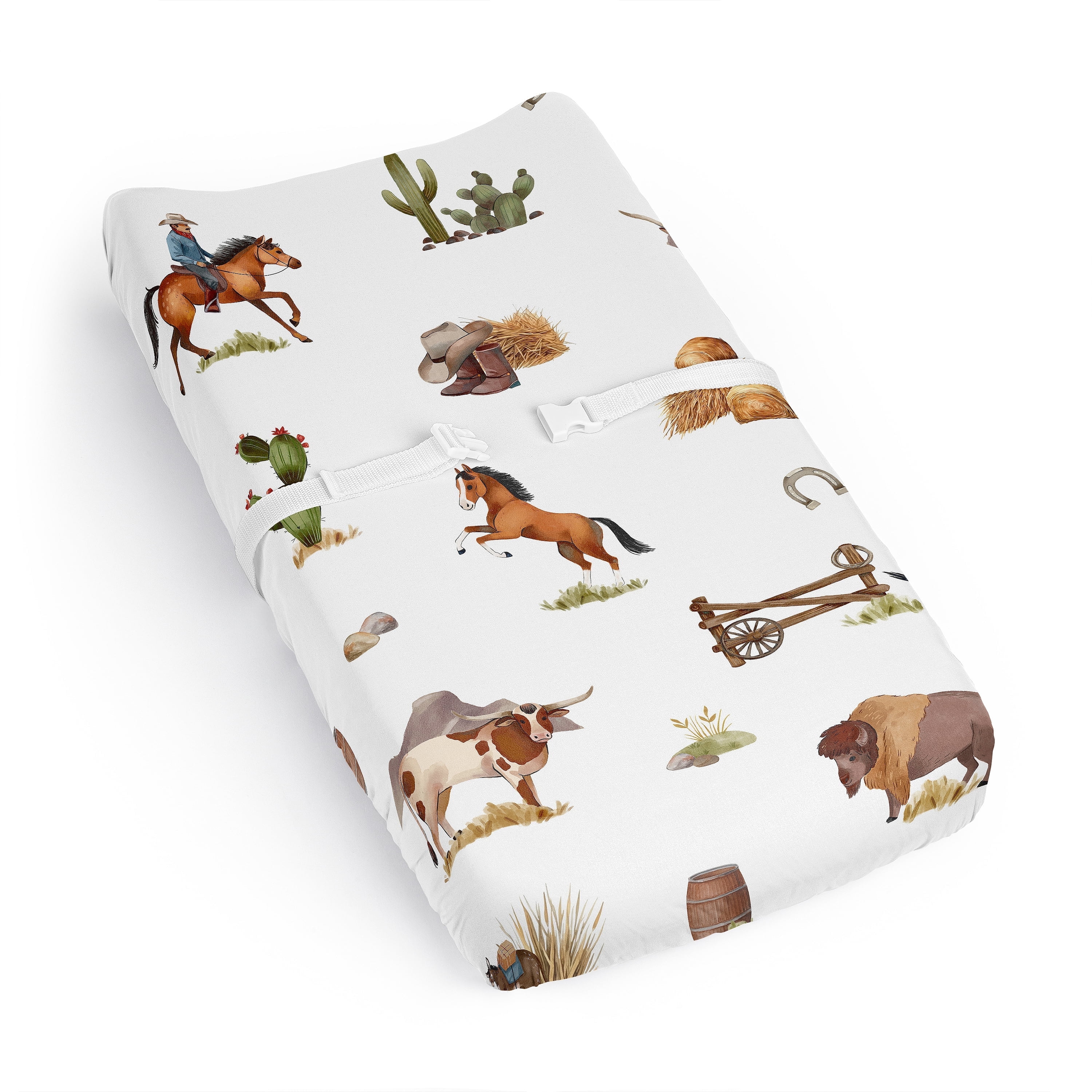 Sweet Jojo Designs Country Western Taupe Brown and Cream Changing Pad Cover Sheet