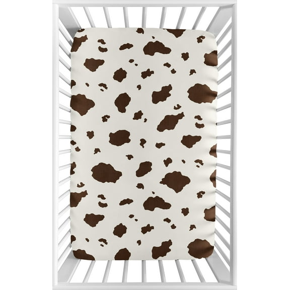 Sweet Jojo Designs Cowgirl Collection Mini Fitted Crib Sheet, 24 in. x 38 in. - Fully Elastic Bottom