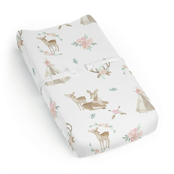 Sweet Jojo Designs Deer Floral Girl Changing Pad Cover Sheet