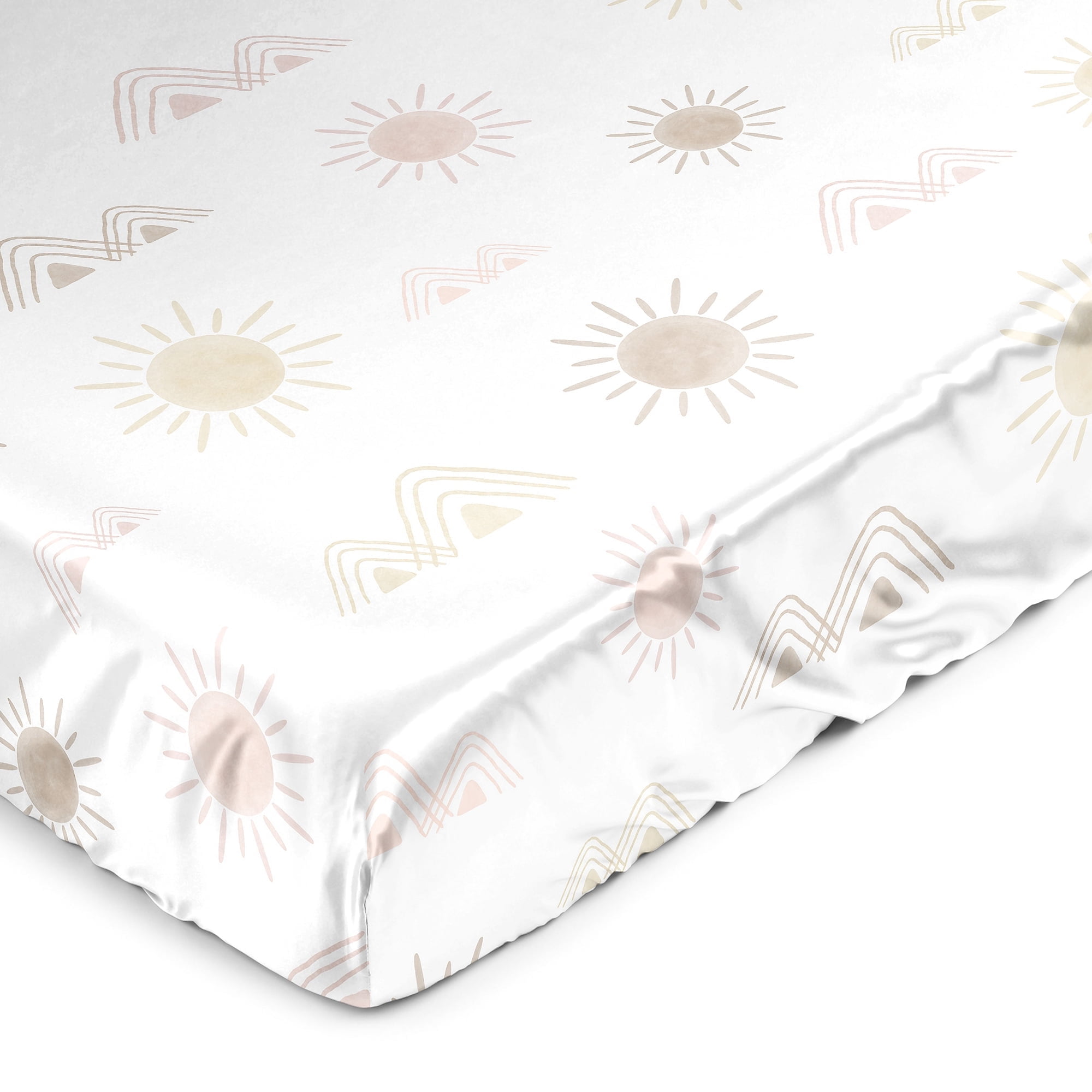 Sweet Jojo Designs Desert Sun Pink Mauve Taupe Satin Fitted Crib Sheet