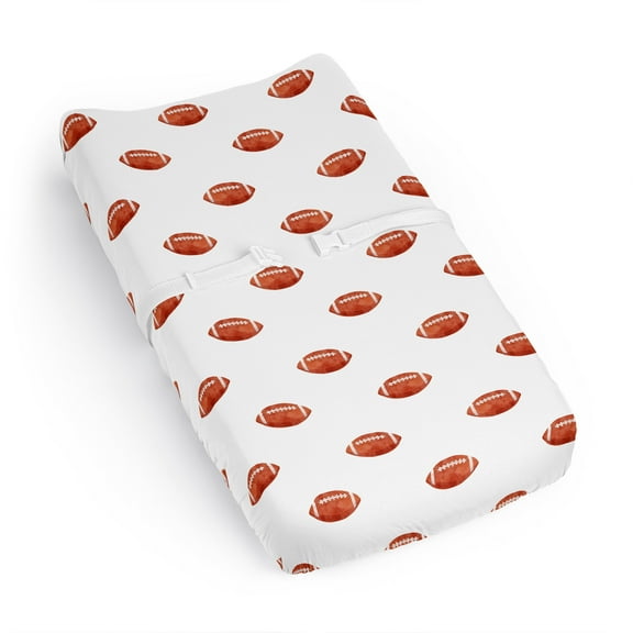 Sweet Jojo Designs Football Brown and White Changing Pad Cover Sheet