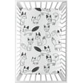 thumbnail image 1 of Sweet Jojo Designs Fox Black and White Mini Fitted Crib Sheet, 1 of 3