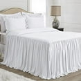 thumbnail image 1 of Sweet Jojo Designs Gathered Bedspread White Queen Size Extra Long Bedspread Cover 3 Piece Set, 1 of 5