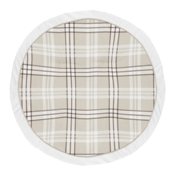 Sweet Jojo Designs Gingham Taupe Plaid Boy, Girl, Unisex/Gender Neutral Baby Tummy Time Play Mat