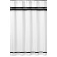 thumbnail image 1 of Sweet Jojo Designs Hotel White and Black Fabric Shower Curtain 72x72, 1 of 2