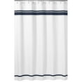 thumbnail image 1 of Sweet Jojo Designs Hotel White and Blue Fabric Shower Curtain 72x72, 1 of 2