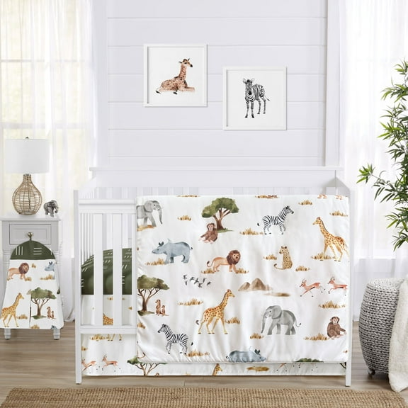 Sweet Jojo Designs Jungle Multicolor 4 Piece Crib Bedding Set