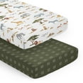 thumbnail image 1 of Sweet Jojo Designs Jungle Yellow Green Rust Orange Fitted Crib Sheets 2 Piece Set, 1 of 6