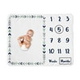 thumbnail image 1 of Sweet Jojo Designs Mod Arrow Blue Green and Grey Fleece Milestone Baby Blanket 3 Piece Set, 1 of 6