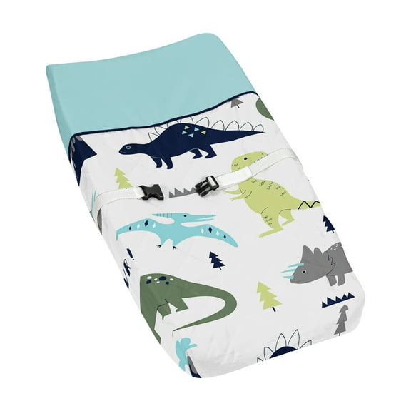 Sweet Jojo Designs Mod Dinosaur Blue and Green Changing Pad Cover
