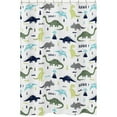 thumbnail image 1 of Sweet Jojo Designs Mod Dinosaur Navy Blue, Turquoise, Lime Green, Olive Green, Grey and White Fabric Shower Curtain 72x72, 1 of 5