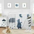 thumbnail image 1 of Sweet Jojo Designs Moon Bear Blue and Gold 4 Piece Crib Bedding Set, 1 of 6
